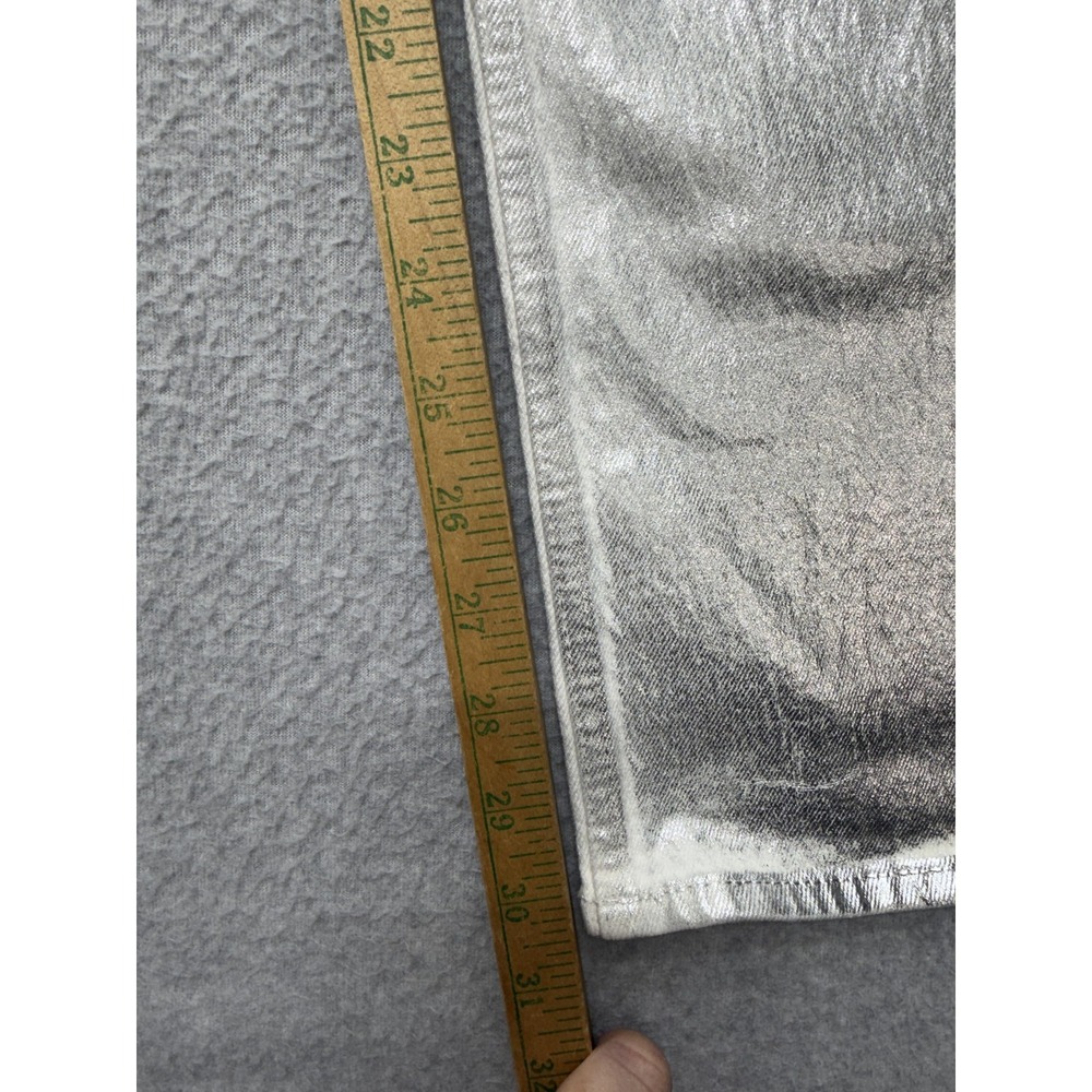Abercrombie & Fitch 90s Relaxed High Rise Jeans Womens 31 12R Silver Metallic - Picture 10 of 15